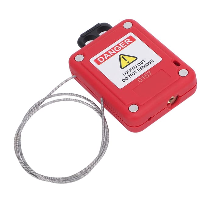 Cadenas de consignation Câble de verrouillage Câble autobloquant réglable avec câble en acier inoxydable pour électrique white