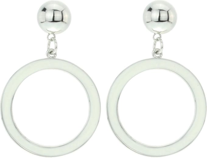 Behave - Witte ronde oorbellen - Minimalistische look - 5,5 cm