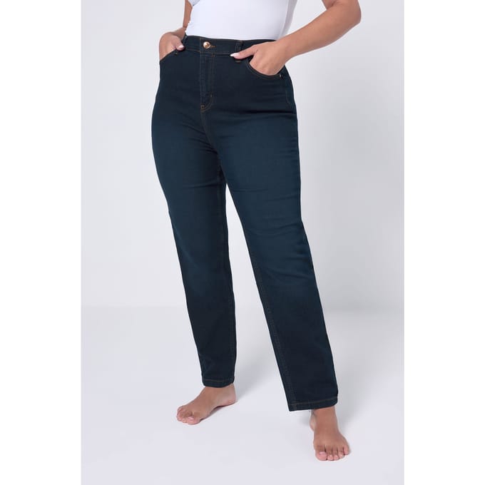 Yours Ruby Jeans Met Rechte Pijpen In Donker Indigoblauw Size Regular > 60
