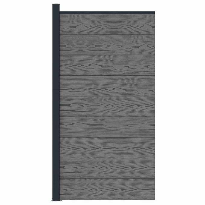 vidaXL - Hekpaneel - 95 - x - 186 - cm - WPC - en - Aluminium - Grijs