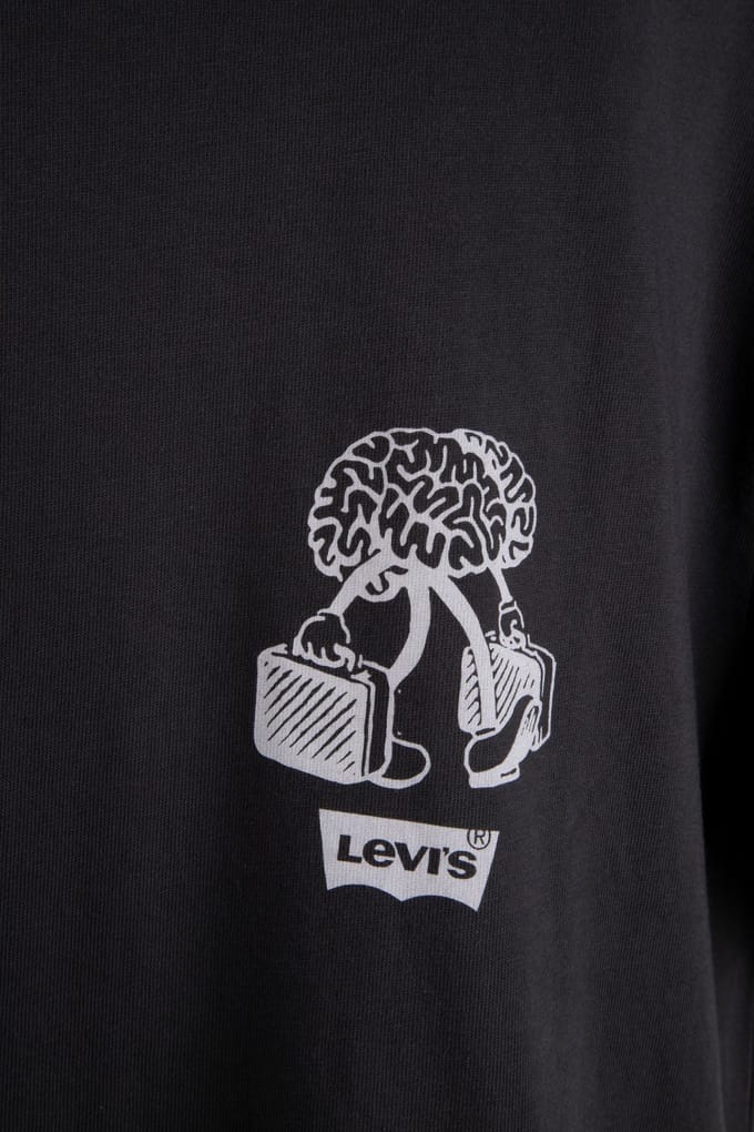 Levi's Vintage Fit Gr Tee Relax Phantom Bod Größe: S | Bedruckte T-Shirts Outlet | Herren | Schwarz
