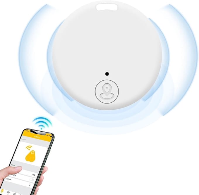Draagbare GPS Tracker - Anti-verlies apparaat - Objecten Lokaliseren - Bidirectioneel alarm - Diameter 3.8cm - Zwart