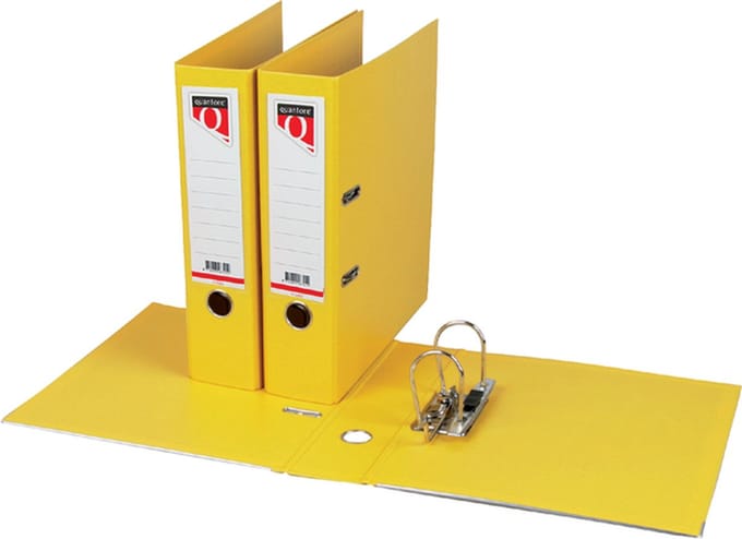 Ordner Quantore - A4 - 80mm breed - PP kunststof - geel