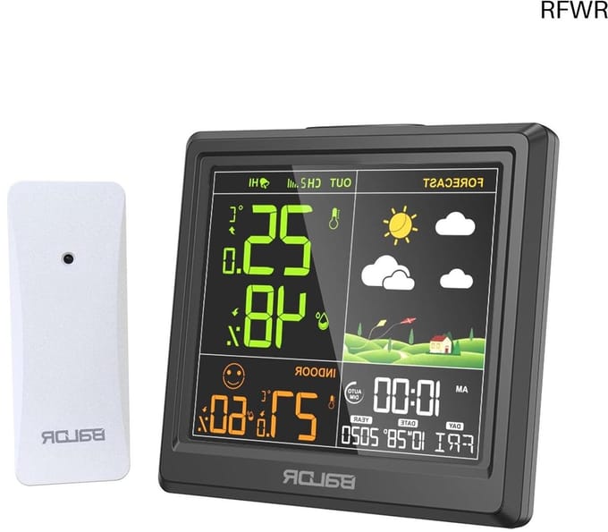 Draadloos weerstation met thermometer, hygrometer, barometer, led-sensor en digitale klok