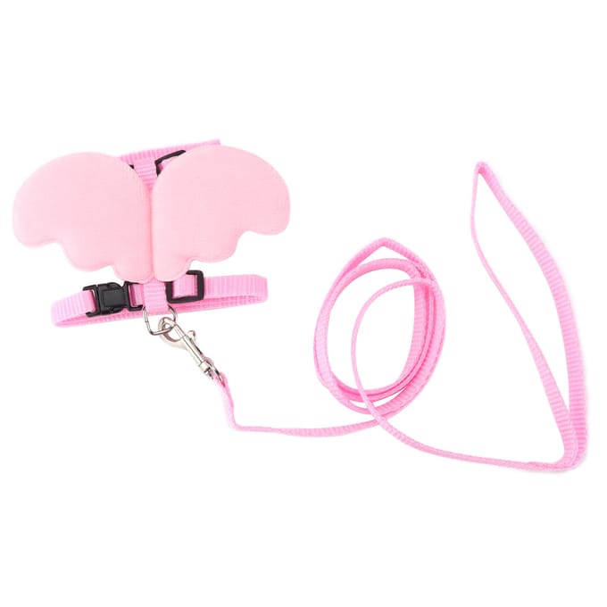 Harnais de marche extérieur réglable en corde de traction pour canards et poulet S(for 2-4kg) rose