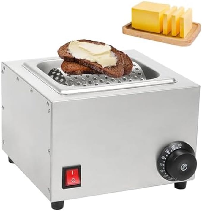 Elektrische Boterroller - Boter Dispenser - Gelijkmatig Smeren - Instelbare Temperatuur - 300W - Zilverkleurig
