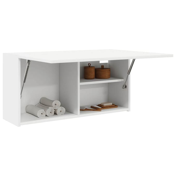 vidaXL - Badkamerwandkast - 80x25x40 - cm - bewerkt - hout - wit