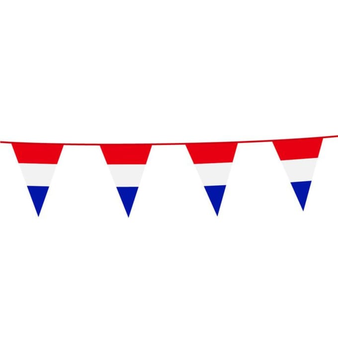 Vlaggenlijn Holland rood-wit blauw gestreept 10 meter