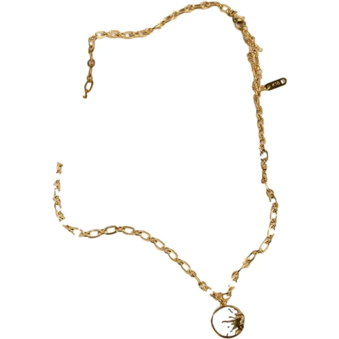 Halsketting met zon en maan hanger vrouw 24 Colours