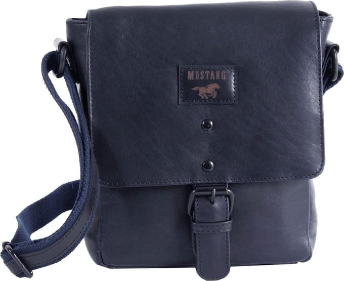 MUSTANG Leren Schoudertas Natal Malta Shoulderbag Navy Donkerblauw