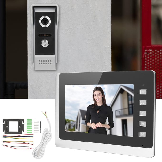 Sonnette vidéo filaire 7 pouces TFT LCD, vision nocturne bidirectionnelle, système de sécurité domestique étanche
