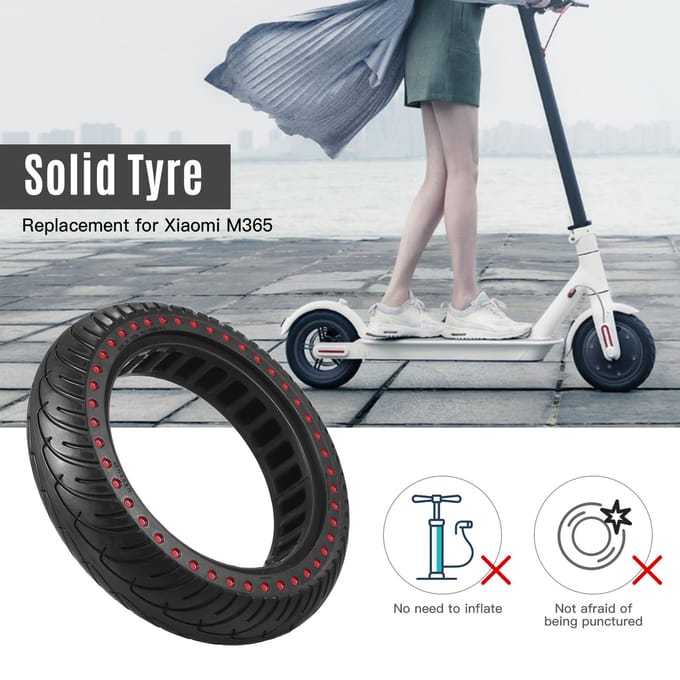 Elektrische scooterband 8,5 inch elektrische scooterband Schokabsorberend rubberen wiel Niet-pneumatisch Type 1 rood