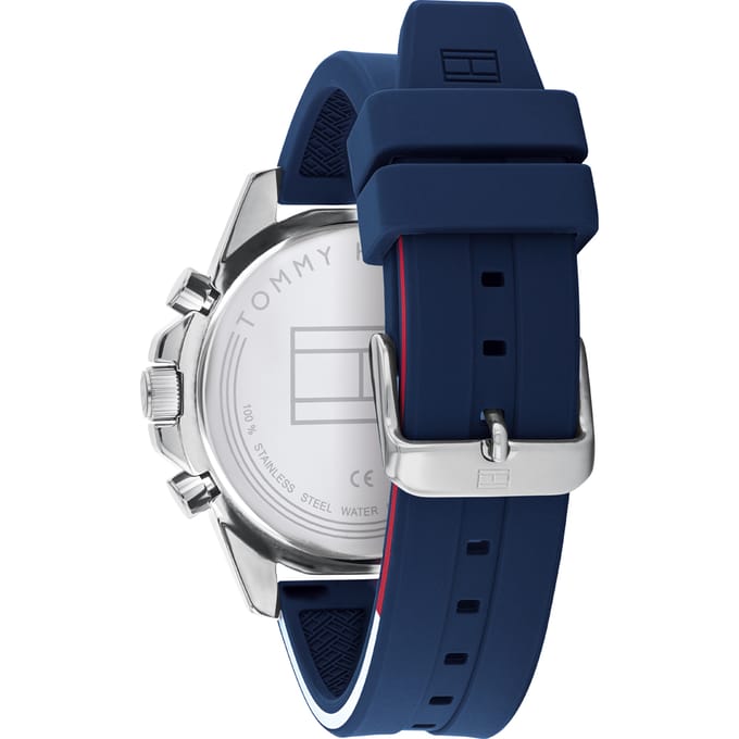 Tommy Hilfiger - 1791791 - Horloge - Mannen - Blauw- Rubber - Ø 45 mm
