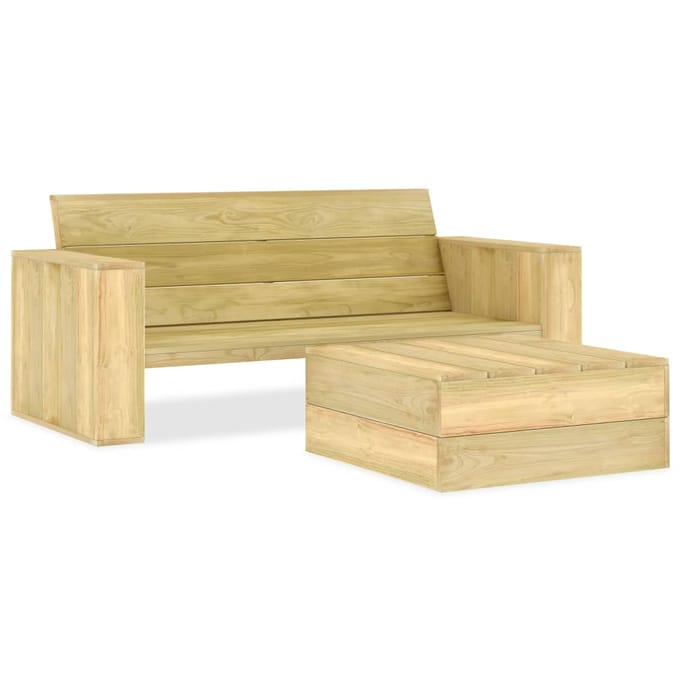 vidaXL - 2-delige - Loungeset - geïmpregneerd - grenenhout