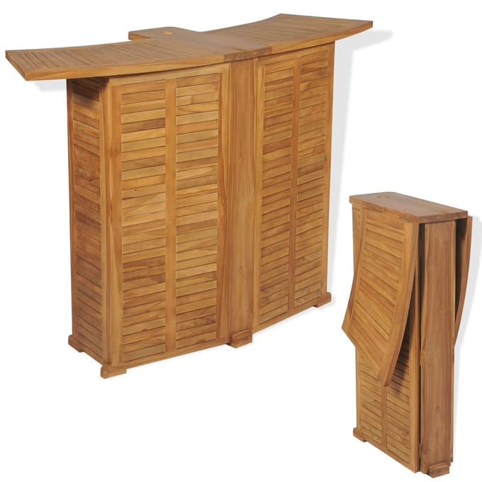 vidaXL - Bartafel - inklapbaar - 155x53x105 - cm - massief - teakhout