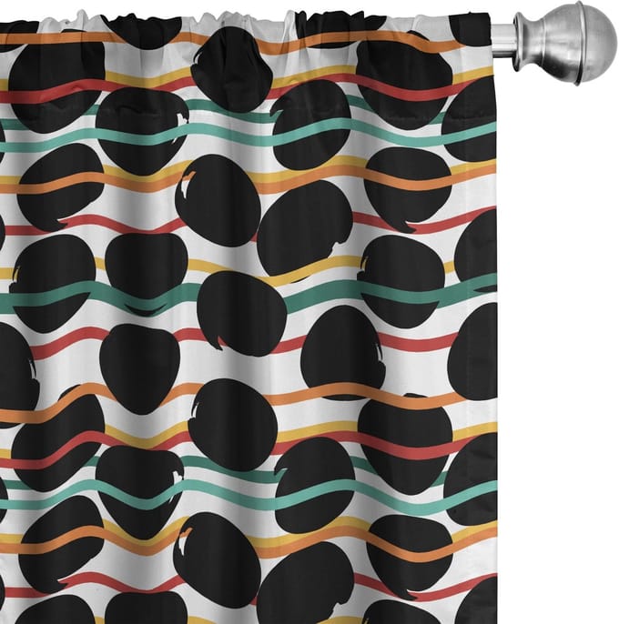 ABAKUHAUS Abstracte Gordijnen – 2x75x225 cm – Microvezel – Koksgrijs Multicolor