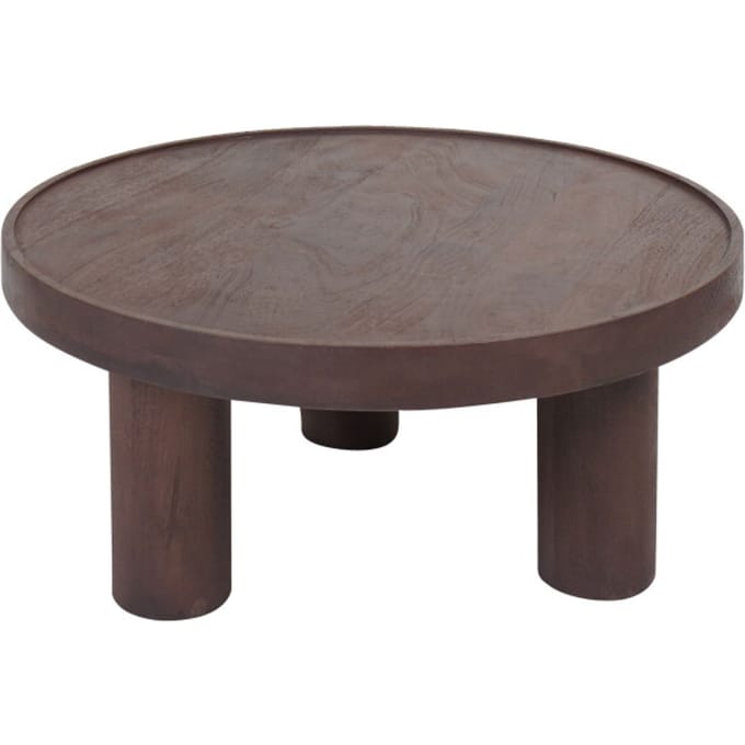 Salontafel Tias ø70 cm – Espresso Mangohout - Rond - Japandi