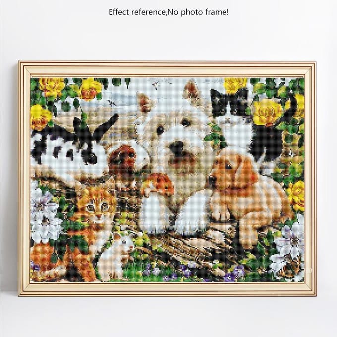 5D Diamant Schilderij Nieuwkomers Dieren Kruissteek Kits Diamant Borduurwerk 20X30 beige