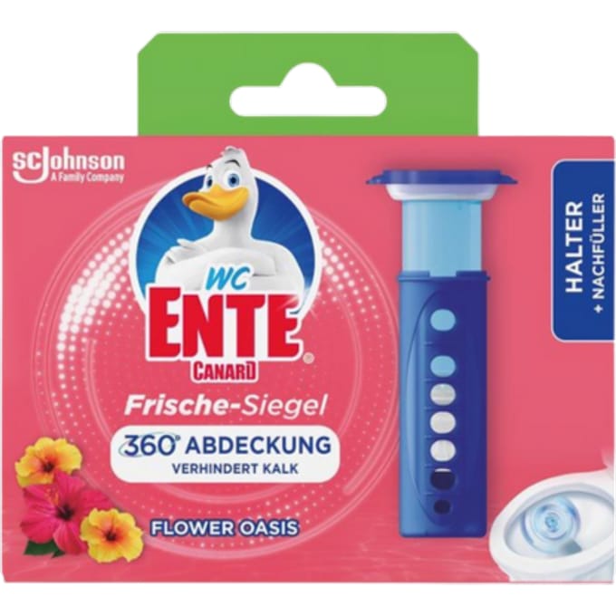 WC-Eend Fresh Disc Flower Oasis - 1 houder en 1 navulling met 6 discs - 24/7 frisheid - Houdt kalk tegen