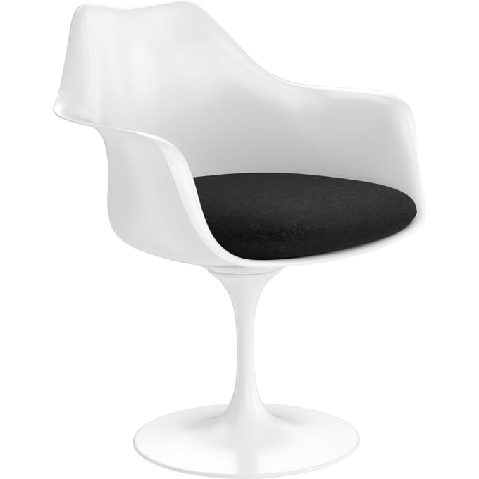 Knoll International Saarinen Tulip Armleunstoel - Hallingdal 65 (180) - coal - wit
