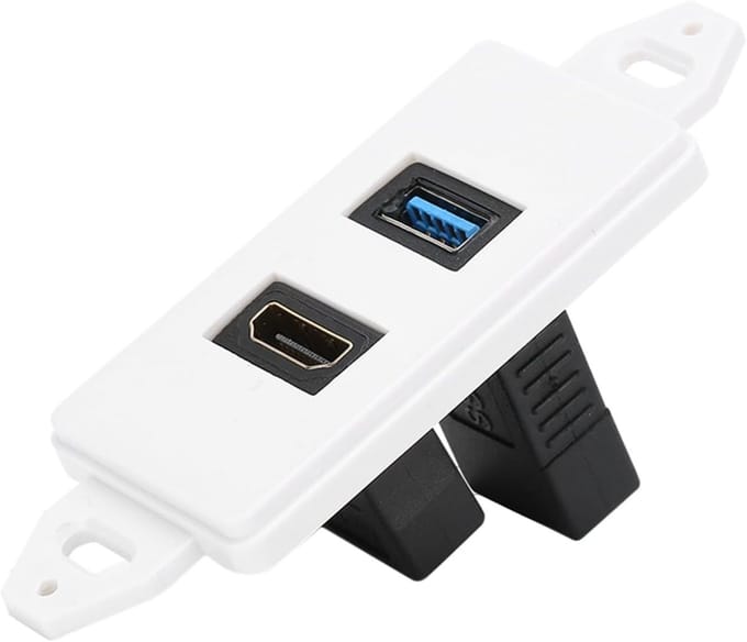 HDMI Wandplaat met USB 3.0, Multimedia Frontpaneel voor Projector, Thuisbioscoop en Audio-Video Verbindingen