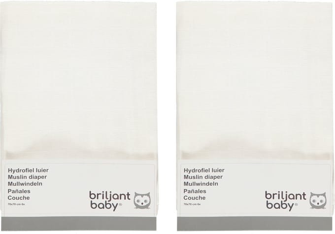 Briljant Baby Luiers Hydrofiel - 12 Stuks - Wit