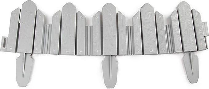 PlasticForte Flexibele borderrand/hekje - 62 cm - grijs - kunststof