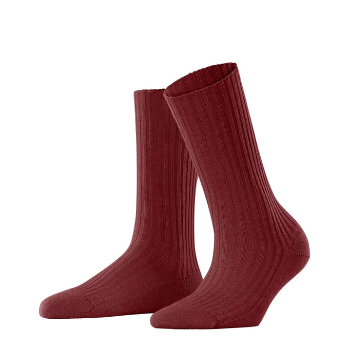 FALKE Cosy Wool Boot eenkleurig wol sokken dames rood - maat 39-42