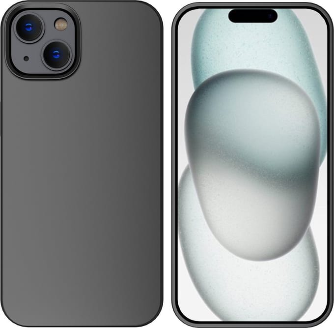 Hoesje Geschikt voor iPhone 15 Plus – Liquid siliconen Backcover – Zwart