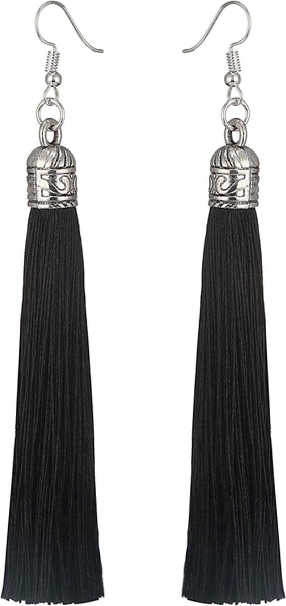 Fako Bijoux® - Oorbellen - Kwast Romania XL - Zwart