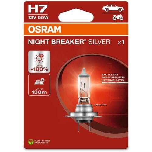 Gloeilamp, grootlicht/dagrijverlichting NIGHT BREAKER® SILVER ams-OSRAM 64210NBS-1BL