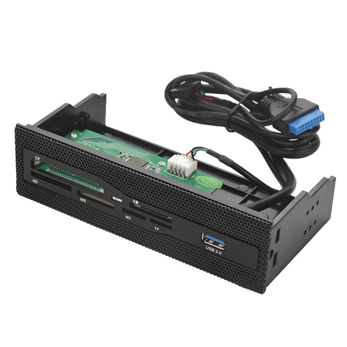 PC Interne Kaartlezer USB 3.0 Poort M2 SD MS XD CF TF Kaart Dashboard Voorpaneel black