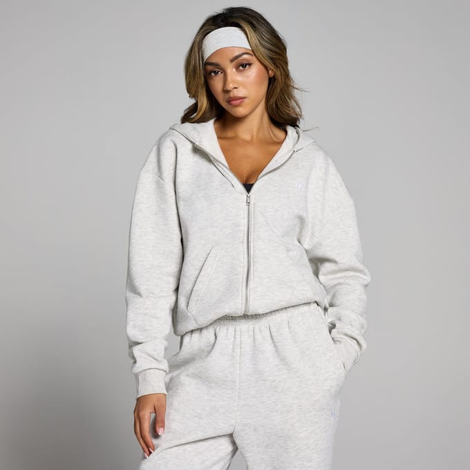 MP Basics oversized hoodie met rits voor dames - Gemêleerd lichtgrijs - S