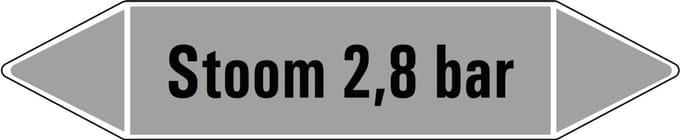 Stoom 2,8 bar leidingmarkering op vel 126 x 26 mm - 5 per vel