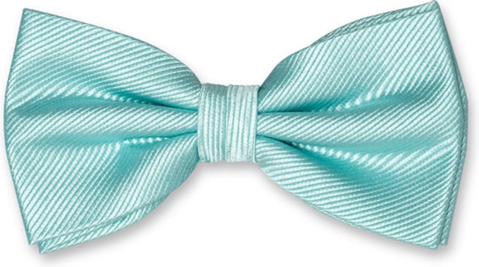 E.L. Cravatte Strik - Aqua - 100% Zijde Vlinderdas