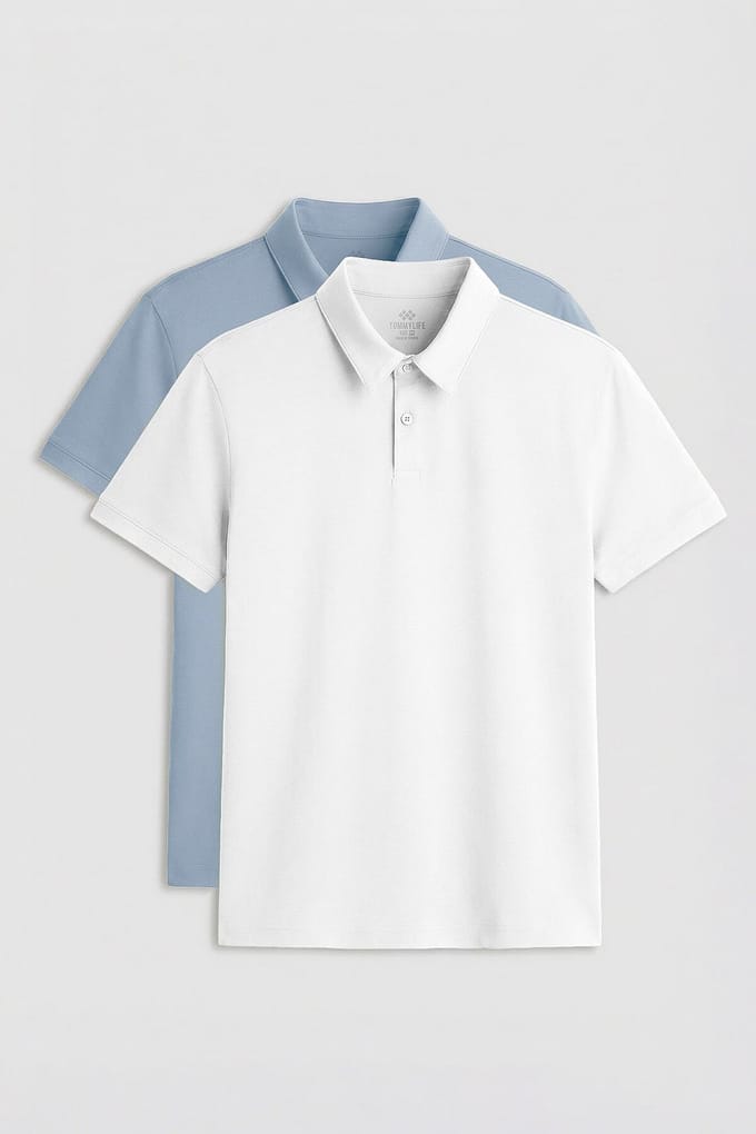 Heren Katoen-Elastaan Polo T-shirt