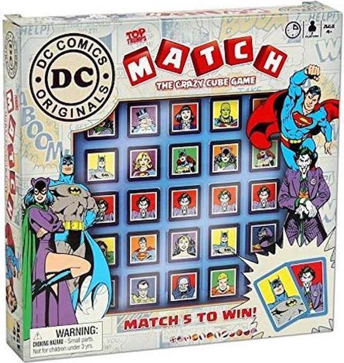DC Comics Top Trumps Match - Bordspel voor 5 op een rij - Geheugenoefening