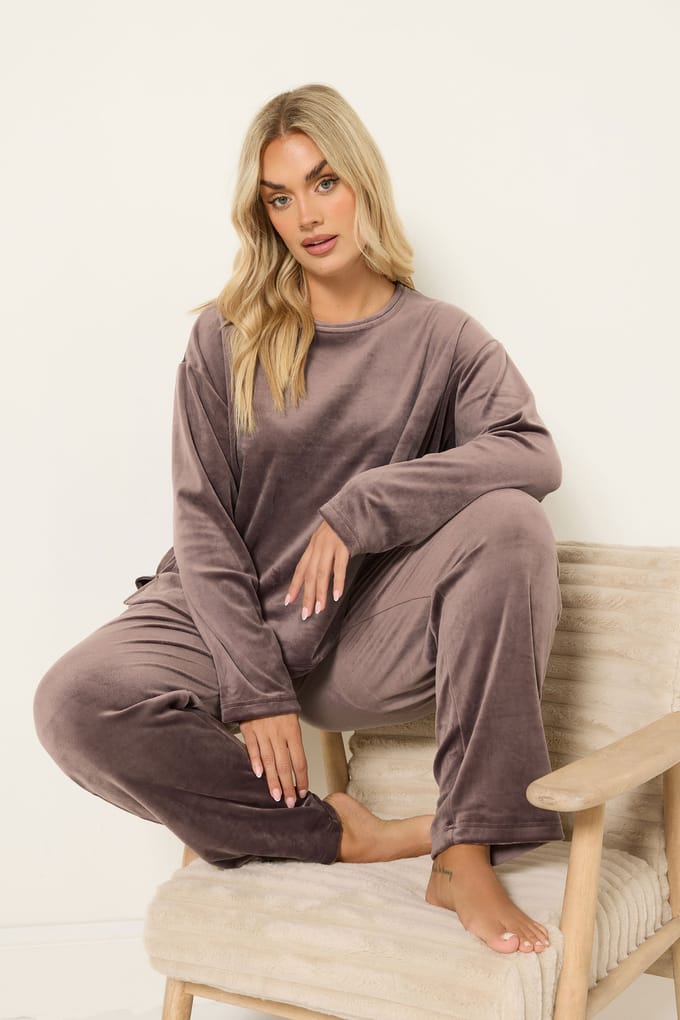 Yours Limited Collection Loungewear Fleeceset In Bruinsize 54-56