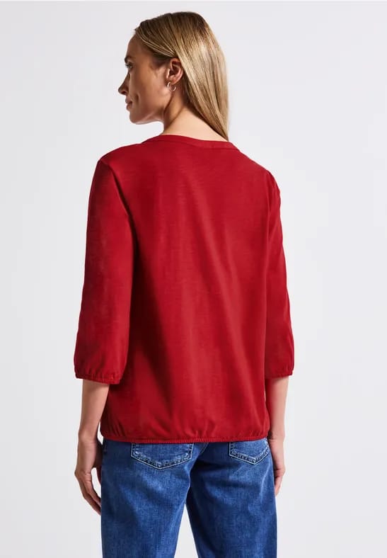 Shirt met gespleten hals