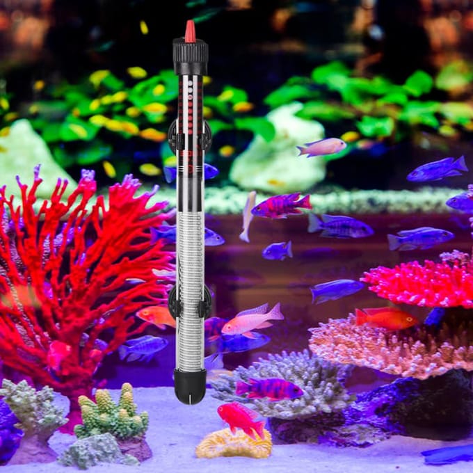 Instelbare temperatuur aquariumthermostaat, waterdichte dompelthermostaat, automatische verwarming gray
