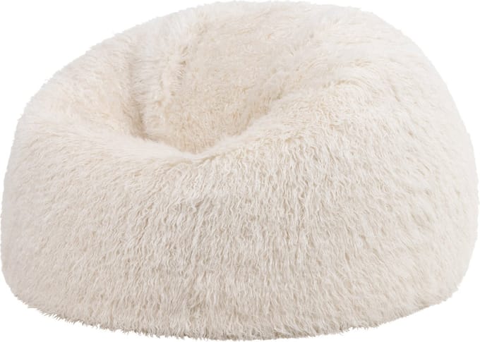icon - Kingston Zitzak Fauteuil - Fluffy Pluche Imitatiebont - Wit