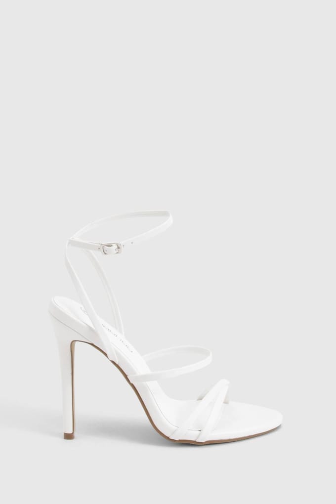 boohoo Dames Stilettohakken met bandjes | White | Maat: 8