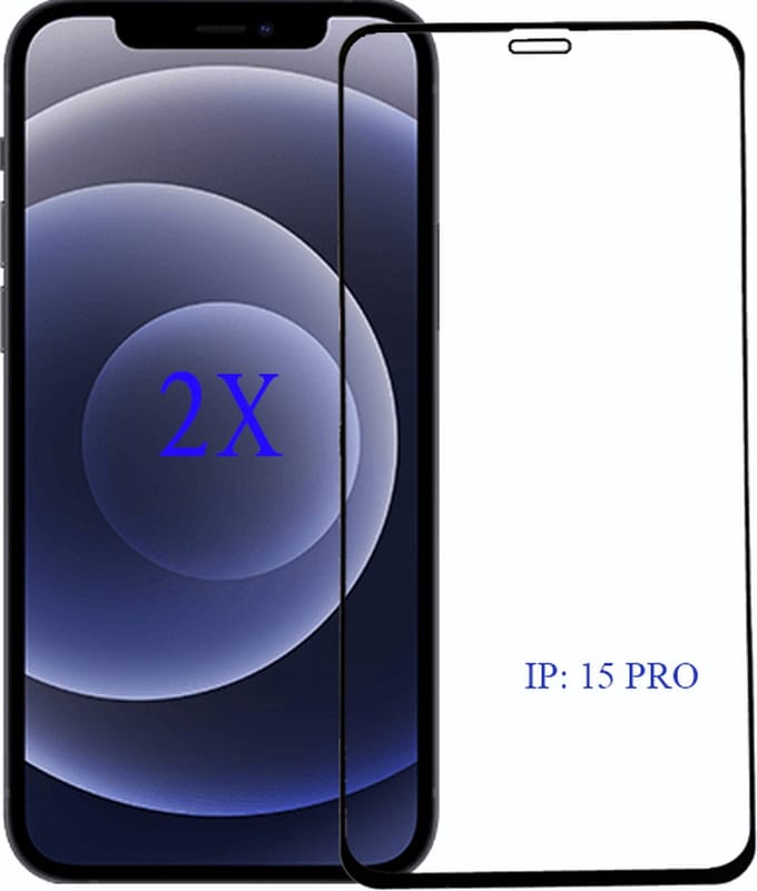 Apple iPhone 15 PRO Screenprotector Beschermglas Glazen Screenprotector HD 9H geschikt geschikt voor Apple iPhone 15 PRO- 2stuks