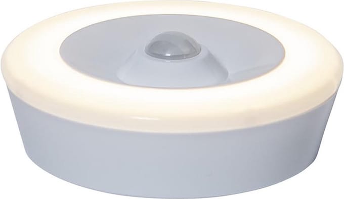Star Trading LED nachtlamp Functioneel, oriëntatielicht, batterij, schemersensor, wit, rond, bewegingsmelder, Ø 8,6 cm