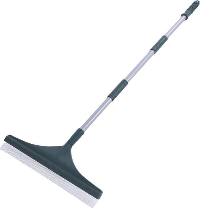 Handbezem Hark - Gazon Hark - Tuin Reinigen - Verstelbare Steel - 123 cm - Groen