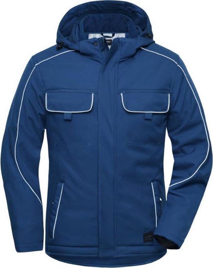 James & Nicholson Solid softshell winterjack JN886 - Korenblauw - 4XL