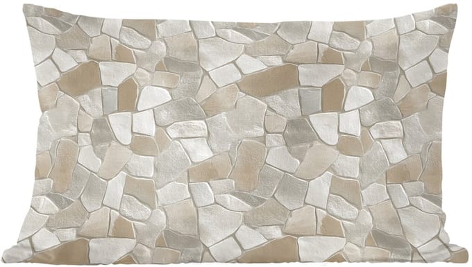 Sierkussens - Kussentjes Woonkamer - 60x40 cm - Mozaïek - Stenen - Beige