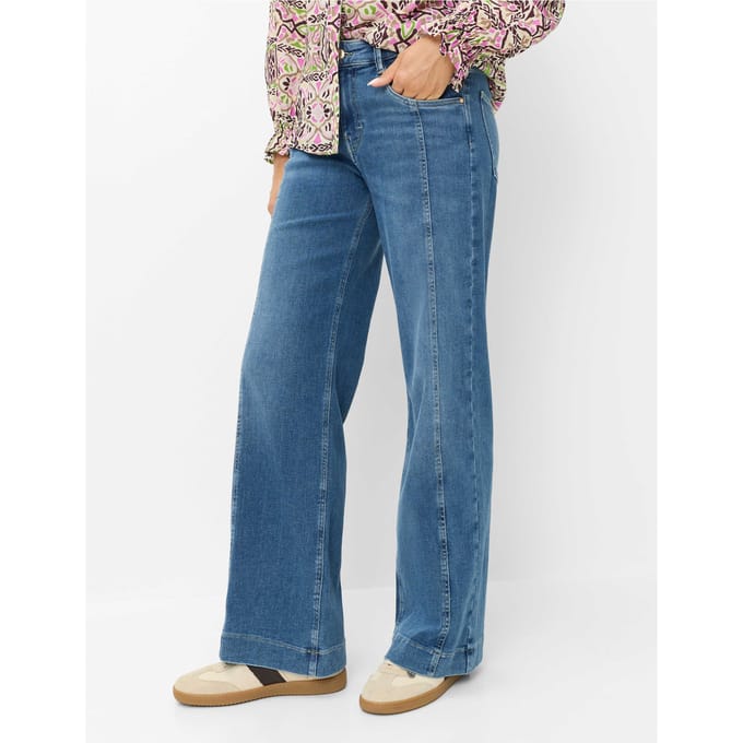 Brax Dames Jeans  Style MAINE USED REGULAR BLUE, denim blauw regular, maat 40L