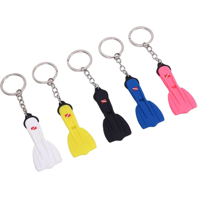 5 STuks Duikflipper Sleutelhanger Siliconen Decoratieve Rugzak Duik Souvenir Sleutelhanger voor Duikfeest gray