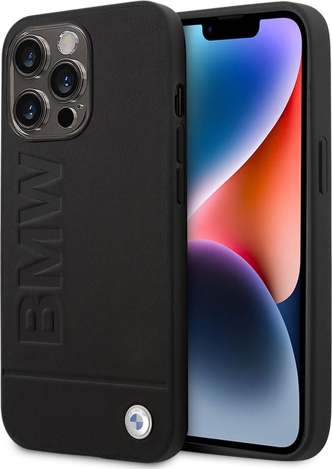 BMW Signature Leather Back Case (MagSafe Compatible) - Geschikt voor Apple iPhone 14 Pro Max (6.7") - Zwart